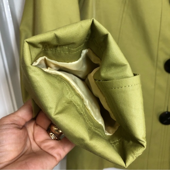 Gallery Womens Button Front Lightly Pockets Green Collar Lined Coat Jacket XS - Picture 5 of 16